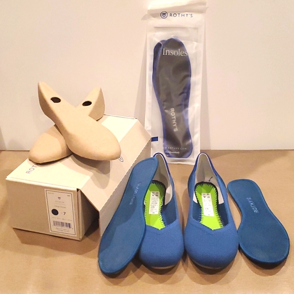 Rothy's The Flat Deep Ocean sz 7 w New Insoles - Picture 1 of 7